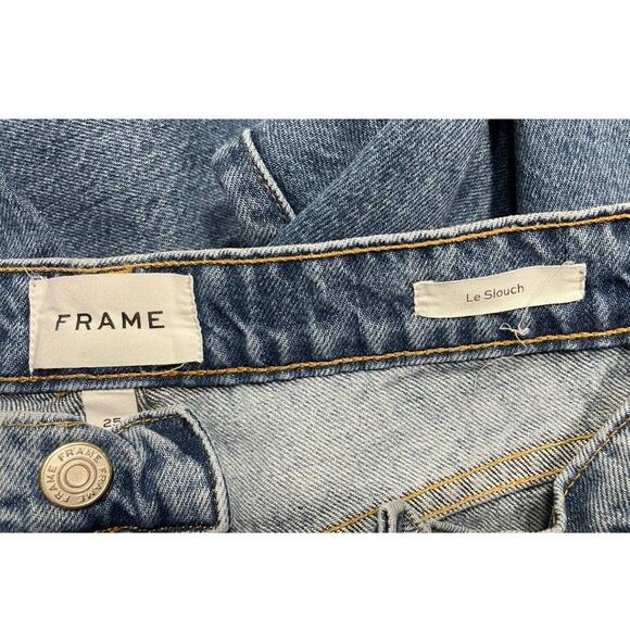 FRAME LE Slouch Straight Leg Jeans Size: 25 - Picture 3 of 4